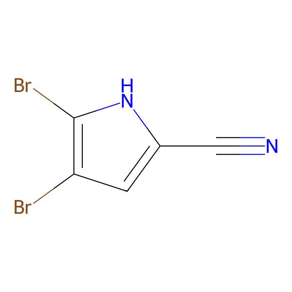 2D Structure of 4,5-dibromo-1H-pyrrole-2-carbonitrile