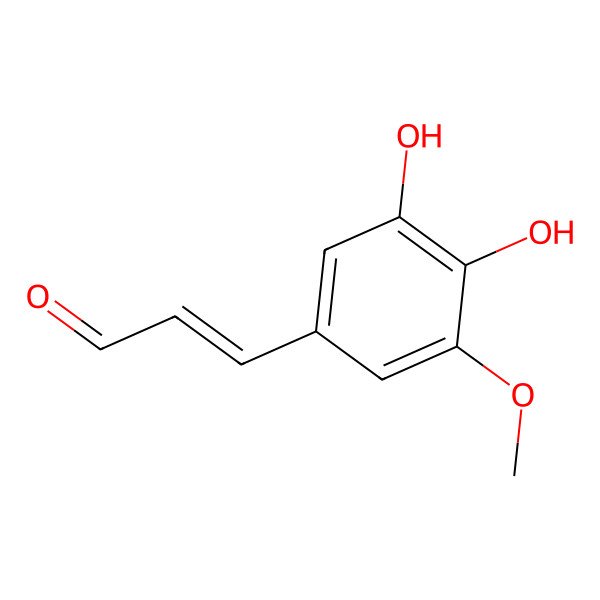 2D Structure of 4,5-Dihydroxy-3-methoxycinnamaldehyde 2D Structure of 4,5-Dihydroxy-3-methoxycinnamaldehyde