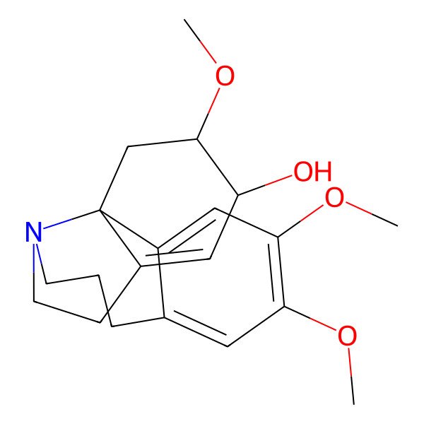 2D Structure of 4,5,17-Trimethoxy-11-azatetracyclo[9.7.0.01,14.02,7]octadeca-2,4,6,14-tetraen-16-ol