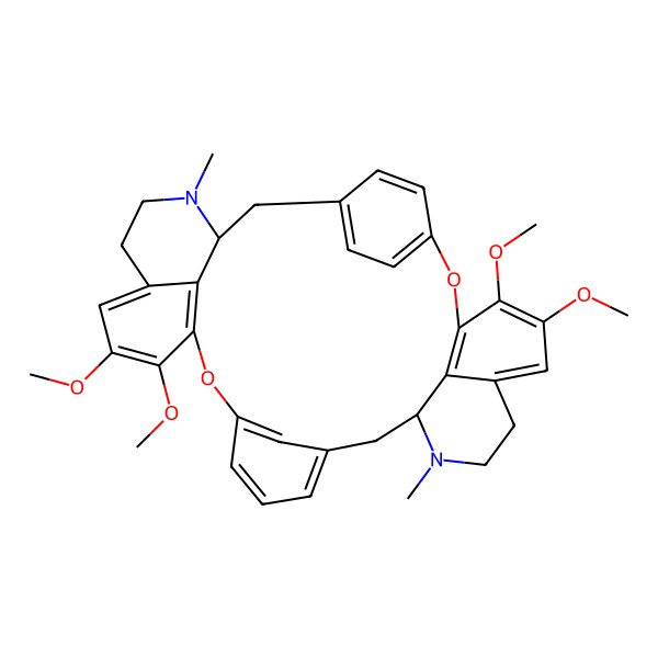 2D Structure of (11R,27R)-4,5,20,21-tetramethoxy-10,26-dimethyl-2,18-dioxa-10,26-diazaheptacyclo[27.2.2.13,7.113,17.119,23.011,36.027,34]hexatriaconta-1(32),3(36),4,6,13(35),14,16,19(34),20,22,29(33),30-dodecaene