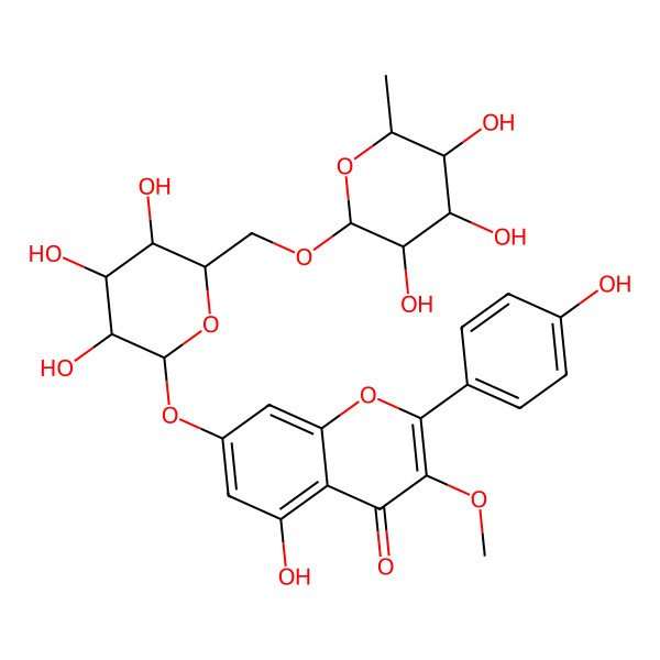 2D Structure of 4',5,7-trihydroxy-3-methoxyflavone-7-O-rutinoside