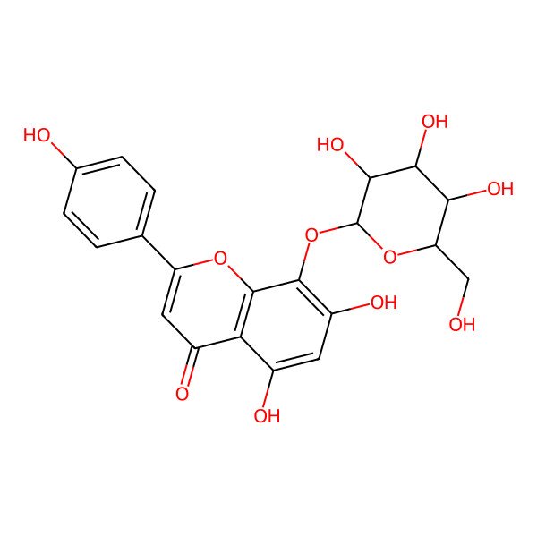 2D Structure of 4',5,7-Trihydroxy-8-(beta-D-glucopyranosyloxy)flavone
