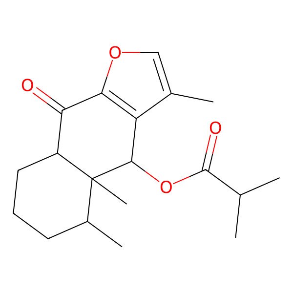 2D Structure of (4S,4aR,5S,8aR)-3,4a,5-trimethyl-9-oxo-4,4a,5,6,7,8,8a,9-octahydronaphtho[2,3-b]furan-4-yl isobutyrate