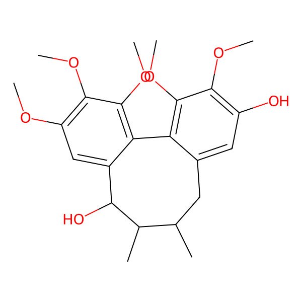 2D Structure of (9S,10S)-3,4,14,15,16-pentamethoxy-9,10-dimethyltricyclo[10.4.0.02,7]hexadeca-1(16),2,4,6,12,14-hexaene-5,11-diol