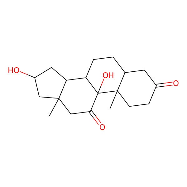 2D Structure of (5S,8S,9R,10S,13S,14S,16R)-9,16-dihydroxy-10,13-dimethyl-1,2,4,5,6,7,8,12,14,15,16,17-dodecahydrocyclopenta[a]phenanthrene-3,11-dione