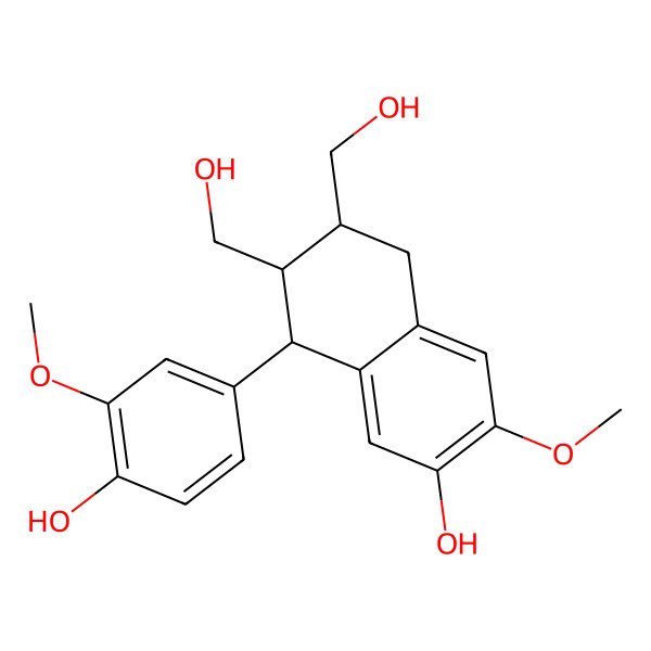 2D Structure of (6S,7S,8S)-8-(4-hydroxy-3-methoxyphenyl)-6,7-bis(hydroxymethyl)-3-methoxy-5,6,7,8-tetrahydronaphthalen-2-ol