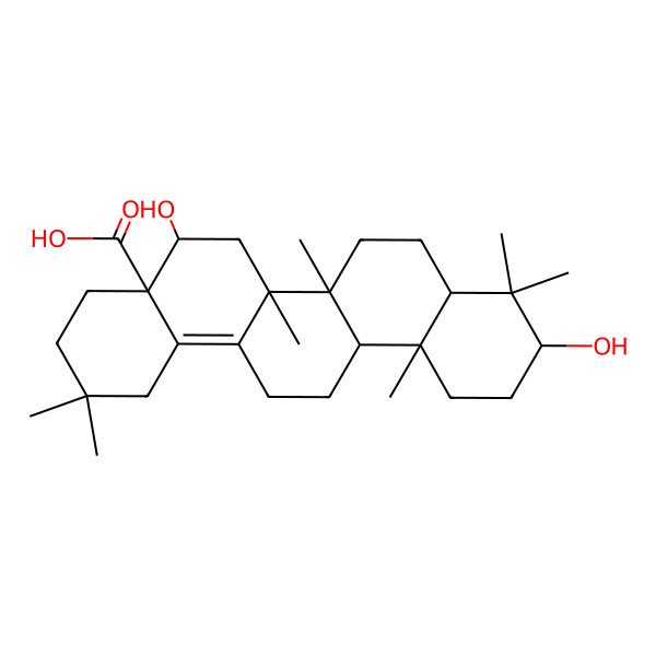2D Structure of (3beta,16alpha)-3,16-Dihydroxyolean-13(18)-en-28-oic acid 2D Structure of (3beta,16alpha)-3,16-Dihydroxyolean-13(18)-en-28-oic acid