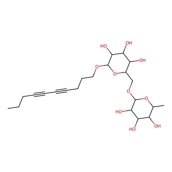 2D Structure of (2R,3R,4R,5R,6S)-2-[[(2R,3S,4S,5R,6R)-6-deca-4,6-diynoxy-3,4,5-trihydroxyoxan-2-yl]methoxy]-6-methyloxane-3,4,5-triol