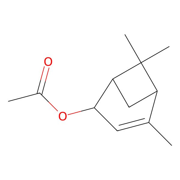 2D Structure of 4,6,6-Trimethylbicyclo[3.1.1]hept-3-en-2-yl acetate