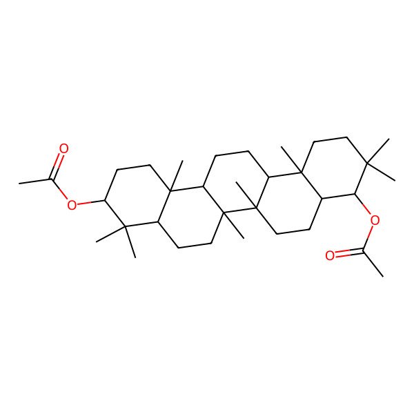 2D Structure of (8alpha,9beta,13alpha,14beta,17alpha,18beta)-21,21-Dimethyl-29,30-dinorgammacerane-3beta,22alpha-diol diacetate