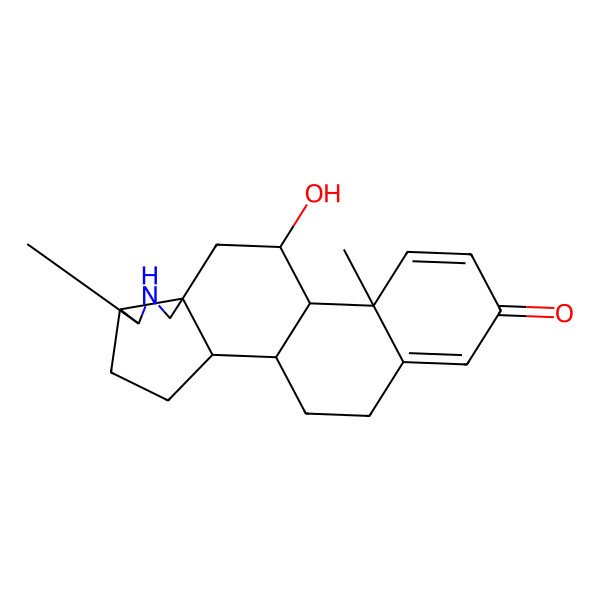 2D Structure of (1S,2S,5S,6S,9R,11R,12S,13R)-11-hydroxy-6,13-dimethyl-7-azapentacyclo[10.8.0.02,9.05,9.013,18]icosa-14,17-dien-16-one