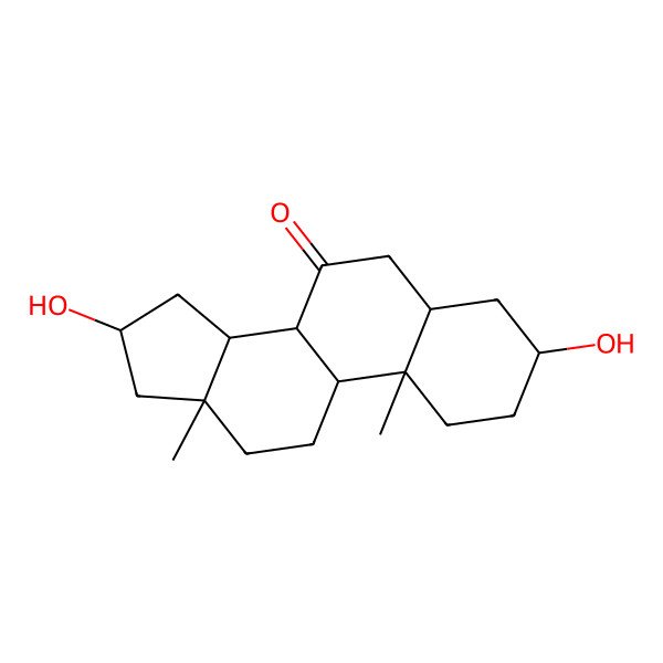 2D Structure of (3S,5R,8S,9S,10S,13R,14S,16R)-3,16-dihydroxy-10,13-dimethyl-1,2,3,4,5,6,8,9,11,12,14,15,16,17-tetradecahydrocyclopenta[a]phenanthren-7-one