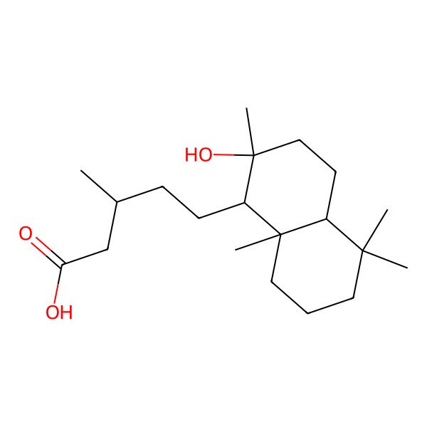 2D Structure of (4aalpha)-2-Hydroxy-2beta,5,5,8abeta-tetramethyldecalin-1beta-((R)-3-methylvaleric acid)