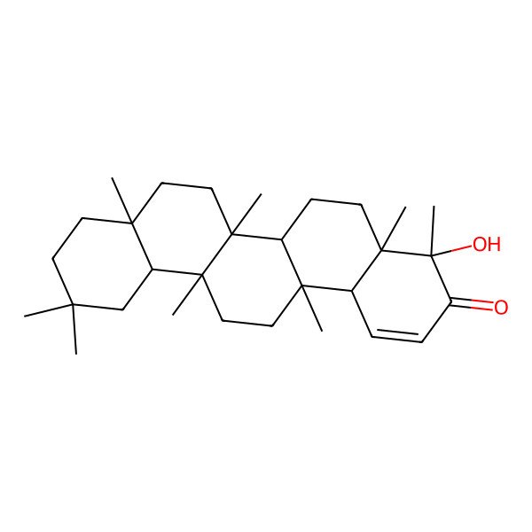 2D Structure of (4S,4aS,6aS,6aS,6bR,8aR,12aR,14aR,14bS)-4-hydroxy-4,4a,6a,6b,8a,11,11,14a-octamethyl-5,6,6a,7,8,9,10,12,12a,13,14,14b-dodecahydropicen-3-one