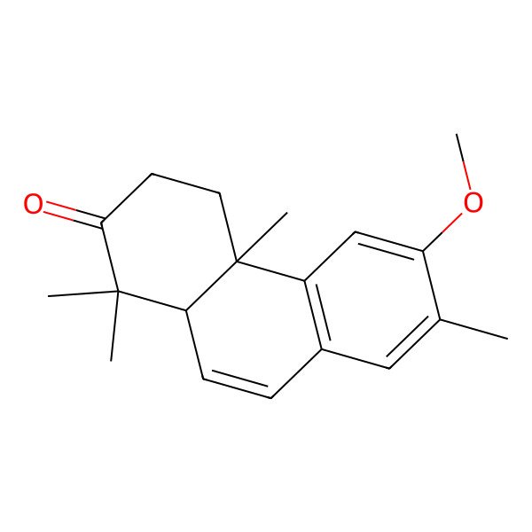 2D Structure of (4aR,10aS)-6-methoxy-1,1,4a,7-tetramethyl-4,10a-dihydro-3H-phenanthren-2-one 2D Structure of (4aR,10aS)-6-methoxy-1,1,4a,7-tetramethyl-4,10a-dihydro-3H-phenanthren-2-one