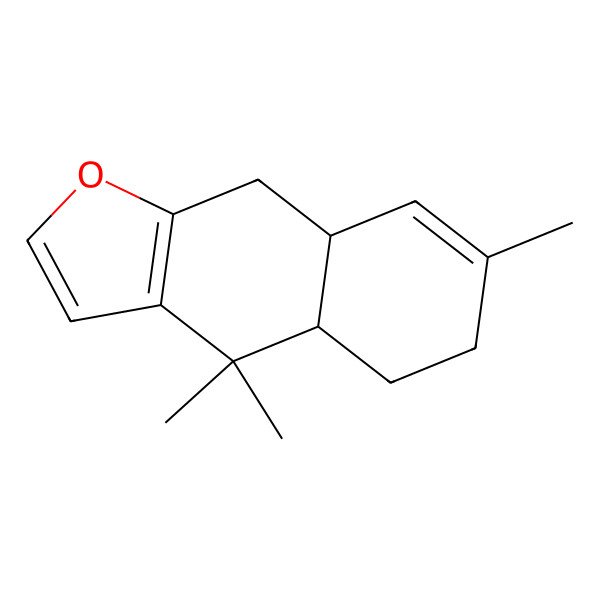 2D Structure of (4aR,8aS)-4,4,7-trimethyl-5,6,8a,9-tetrahydro-4aH-benzo[f][1]benzofuran