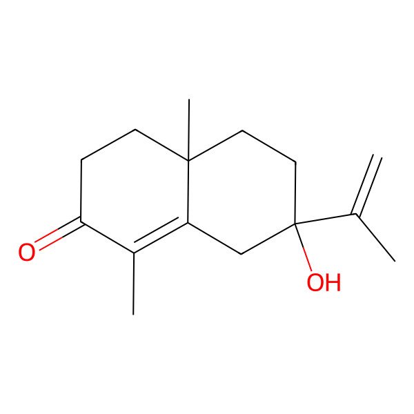 2D Structure of (4aS,7S)-7-hydroxy-1,4a-dimethyl-7-prop-1-en-2-yl-4,5,6,8-tetrahydro-3H-naphthalen-2-one 2D Structure of (4aS,7S)-7-hydroxy-1,4a-dimethyl-7-prop-1-en-2-yl-4,5,6,8-tetrahydro-3H-naphthalen-2-one