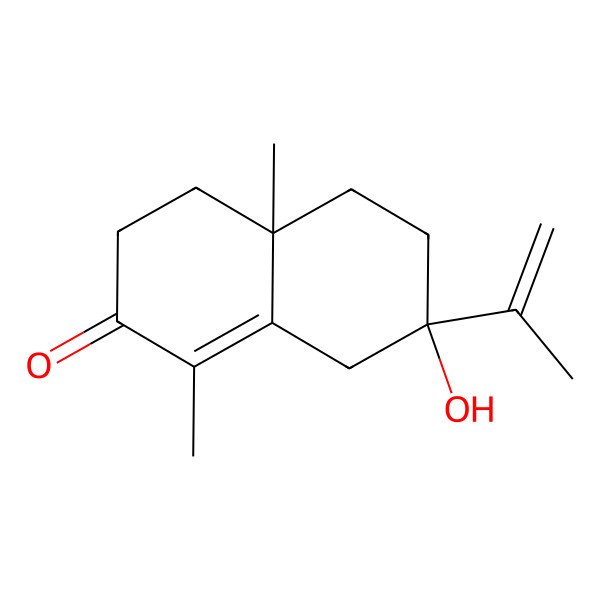 2D Structure of (4aS,7S)-7-hydroxy-1,4a-dimethyl-7-prop-1-en-2-yl-4,5,6,8-tetrahydro-3H-naphthalen-2-one