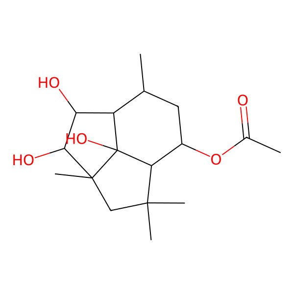 2D Structure of 4beta-Acetoxy-10beta,15alpha-dihydroxyprobotryane