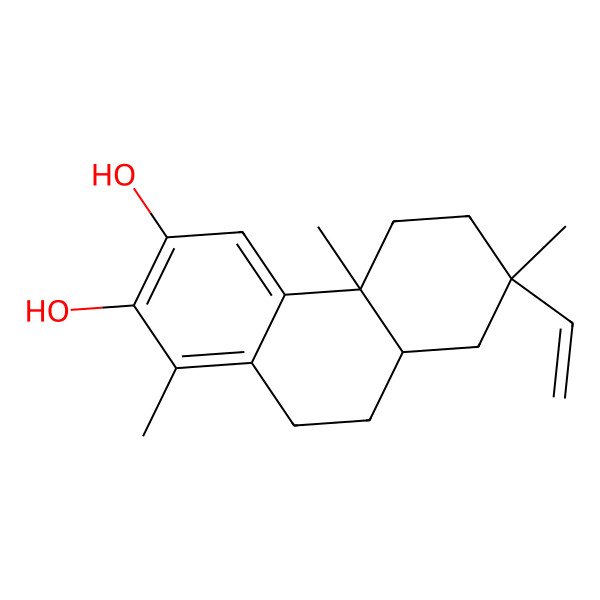 2D Structure of (4bR)-7beta-Vinyl-1,4b,7-trimethyl-4b,5,6,7,8,8aalpha,9,10-octahydrophenanthrene-2,3-diol