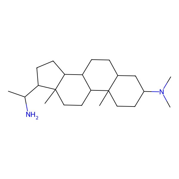 2D Structure of (3S,10S,13S)-17-(1-aminoethyl)-N,N,10,13-tetramethyl-2,3,4,5,6,7,8,9,11,12,14,15,16,17-tetradecahydro-1H-cyclopenta[a]phenanthren-3-amine