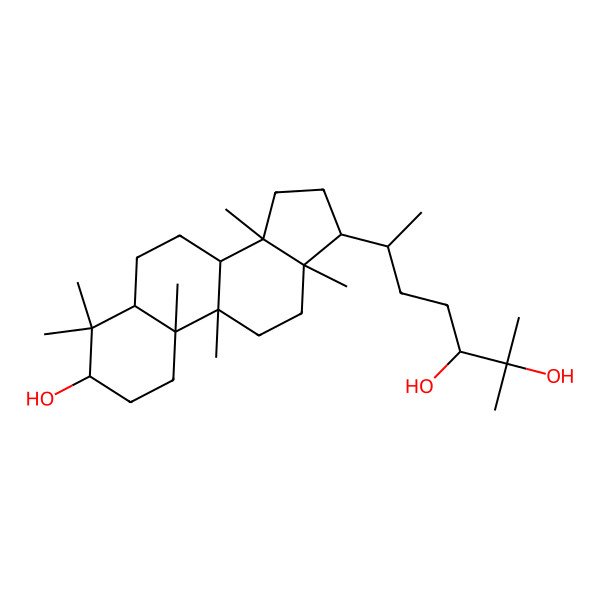 2D Structure of (3R,6R)-6-[(3S,5R,8S,9R,10S,13R,14S,17R)-3-hydroxy-4,4,9,10,13,14-hexamethyl-1,2,3,5,6,7,8,11,12,15,16,17-dodecahydrocyclopenta[a]phenanthren-17-yl]-2-methylheptane-2,3-diol