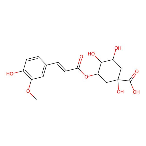 2D Structure of (1S,3R,4R,5R)-1,3,4-trihydroxy-5-[3-(4-hydroxy-3-methoxyphenyl)prop-2-enoyloxy]cyclohexane-1-carboxylic acid