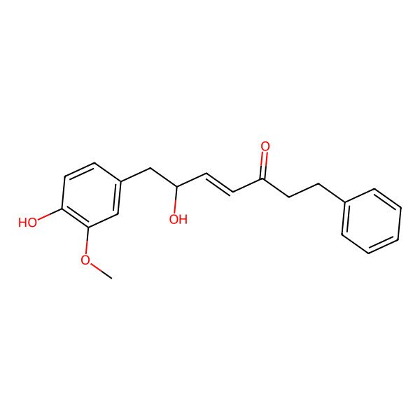 2D Structure of (4e,6r)-6-Hydroxy-7-(4-hydroxy-3-methoxyphenyl)-1-phenylhept-4-en-3-one