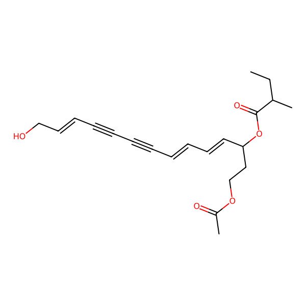 2D Structure of [(4E,6Z,12E)-1-acetyloxy-14-hydroxytetradeca-4,6,12-trien-8,10-diyn-3-yl] 2-methylbutanoate