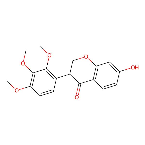 2D Structure of 4H-1-Benzopyran-4-one, 2,3-dihydro-7-hydroxy-3-(2,3,4-trimethoxyphenyl)-, (3S)-