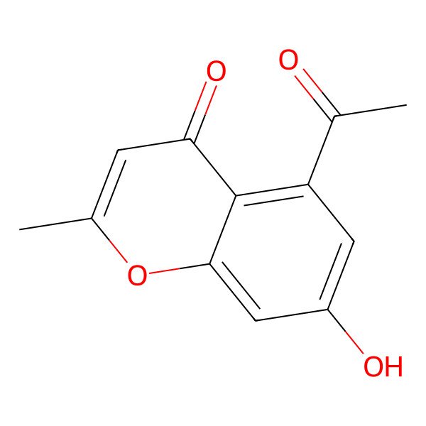 2D Structure of 4H-1-Benzopyran-4-one, 5-acetyl-7-hydroxy-2-methyl-