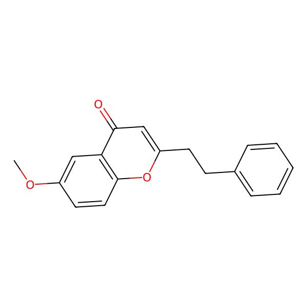 2D Structure of 4H-1-Benzopyran-4-one, 6-methoxy-2-(2-phenylethyl)-