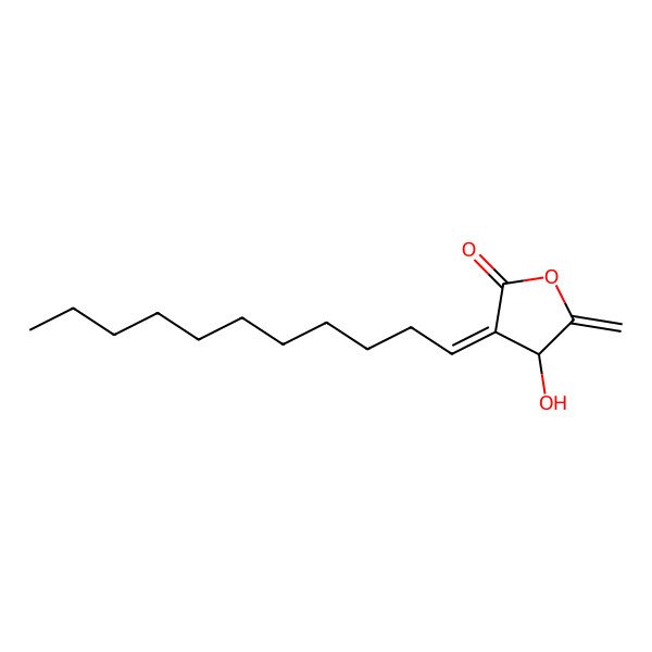 2D Structure of (4R)-3-[(E)-Undecylidene]-4beta-hydroxy-5-methylenetetrahydrofuran-2-one