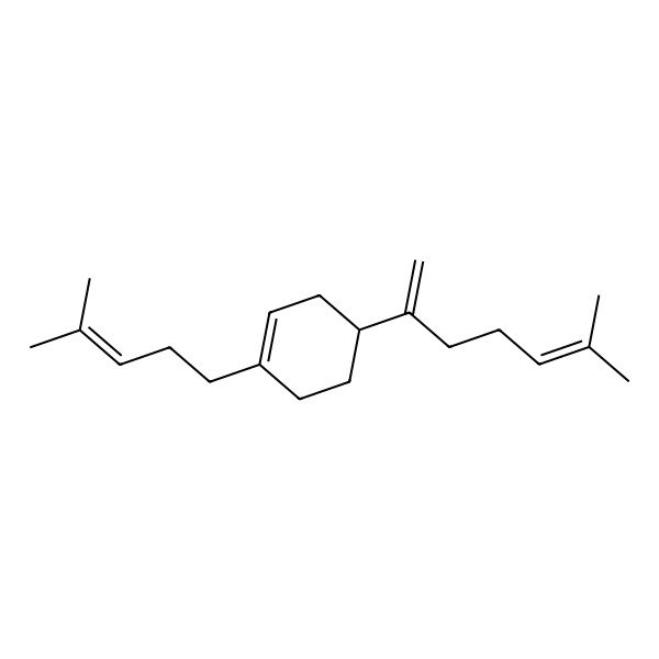 2D Structure of (4R)-4-(6-methylhepta-1,5-dien-2-yl)-1-(4-methylpent-3-enyl)cyclohexene