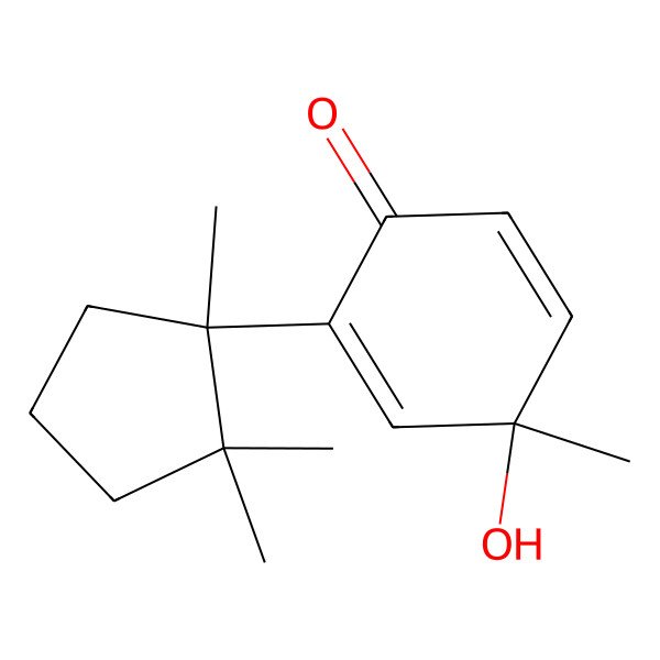 2D Structure of (4R)-4-hydroxy-4-methyl-2-[(1R)-1,2,2-trimethylcyclopentyl]cyclohexa-2,5-dien-1-one