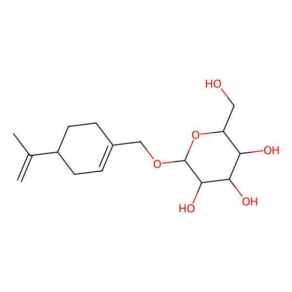 2D Structure of [(4R)-4-Isopropenyl-1-cyclohexenyl]methyl beta-D-glucopyranoside