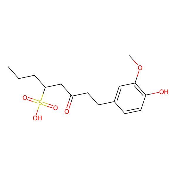 2D Structure of (4R)-8-(4-hydroxy-3-methoxyphenyl)-6-oxooctane-4-sulfonic acid