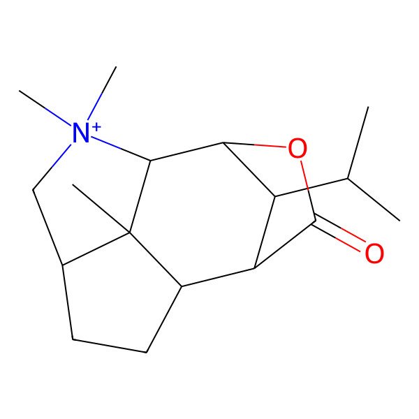 2D Structure of (4R,11R)-2,2,12-trimethyl-13-propan-2-yl-10-oxa-2-azoniatetracyclo[5.4.1.18,11.04,12]tridecan-9-one