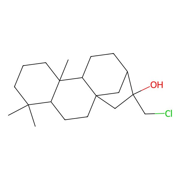 2D Structure of (4R,14R)-14-(chloromethyl)-5,5,9-trimethyltetracyclo[11.2.1.01,10.04,9]hexadecan-14-ol