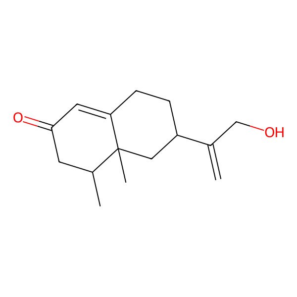 2D Structure of (4R,4aS,6R)-6-(3-hydroxyprop-1-en-2-yl)-4,4a-dimethyl-3,4,5,6,7,8-hexahydronaphthalen-2-one