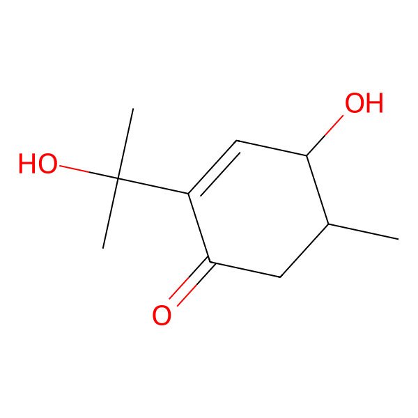2D Structure of (4S)-4-hydroxy-2-(2-hydroxypropan-2-yl)-5-methylcyclohex-2-en-1-one