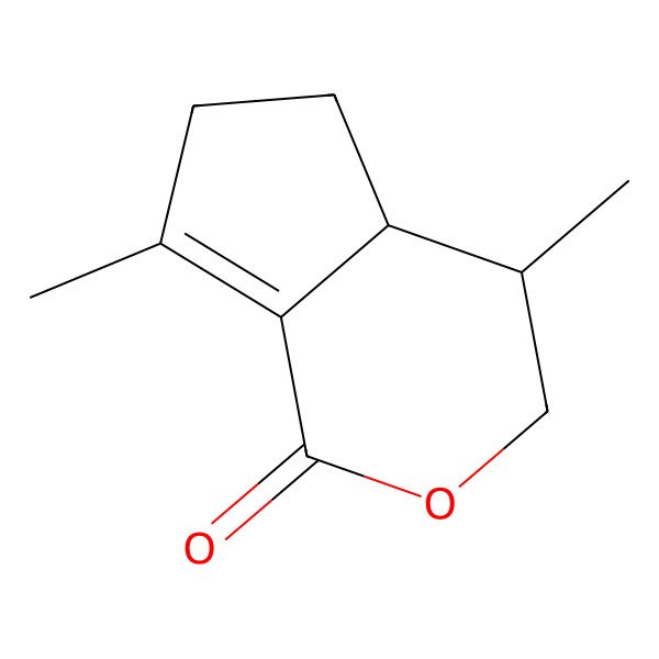 2D Structure of (4S,4aR)-4,7-dimethyl-4,4a,5,6-tetrahydro-3H-cyclopenta[c]pyran-1-one