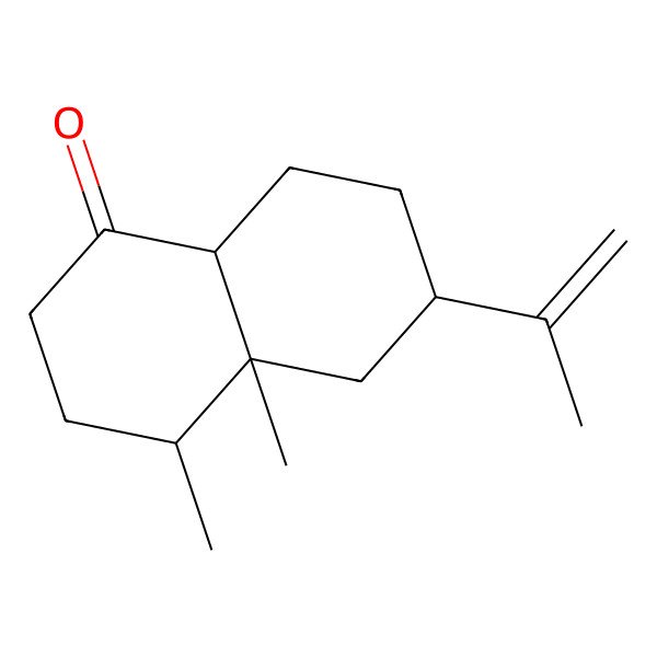 2D Structure of (4S,4aR,6R,8aR)-Octahydro-4,4a-dimethyl-6-(1-methylethenyl)-1(2H)-naphthalenone 2D Structure of (4S,4aR,6R,8aR)-Octahydro-4,4a-dimethyl-6-(1-methylethenyl)-1(2H)-naphthalenone