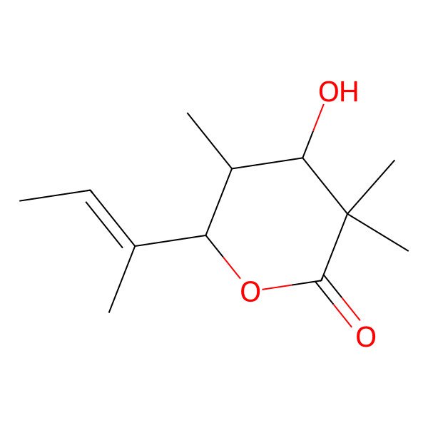 2D Structure of (4S,5R,6R)-Tetrahydro-4-hydroxy-3,3,5-trimethyl-6-[(E)-1-methyl-1-propenyl]-2H-pyran-2-one