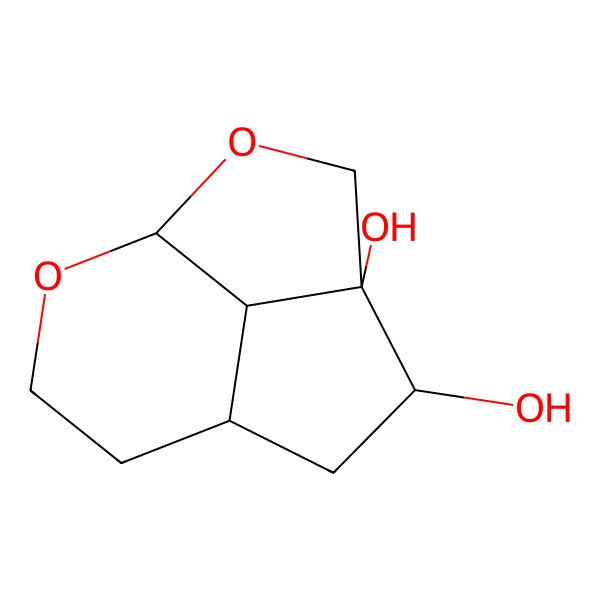 2D Structure of (4S,7S,11S)-2,10-dioxatricyclo[5.3.1.04,11]undecane-4,5-diol
