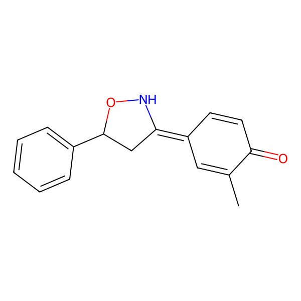 2D Structure of (4Z)-2-methyl-4-(5-phenyl-1,2-oxazolidin-3-ylidene)cyclohexa-2,5-dien-1-one