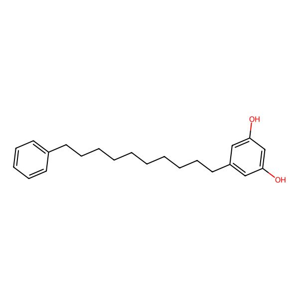 2D Structure of 5-(10-Phenyldecyl)benzene-1,3-diol