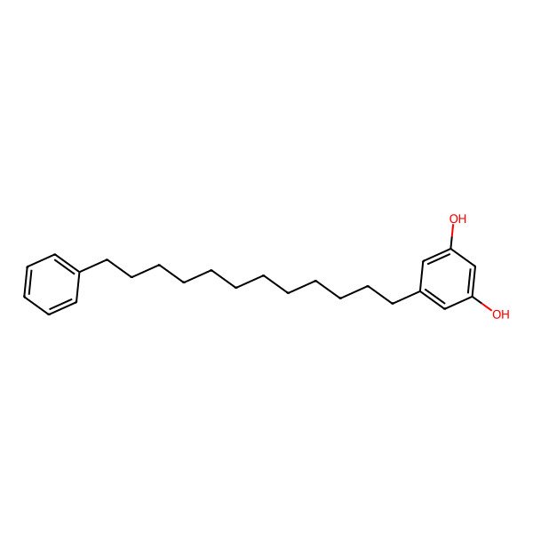 2D Structure of 5-(12-Phenyldodecyl)benzene-1,3-diol