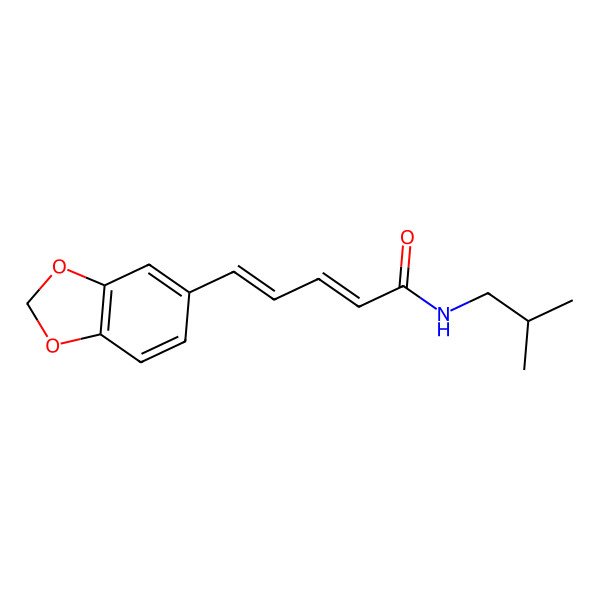 2D Structure of 5-(1,3-benzodioxol-5-yl)-N-(2-methylpropyl)penta-2,4-dienamide