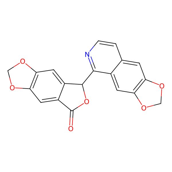 2D Structure of 5-([1,3]dioxolo[4,5-g]isoquinolin-5-yl)-5H-furo[3,4-f][1,3]benzodioxol-7-one
